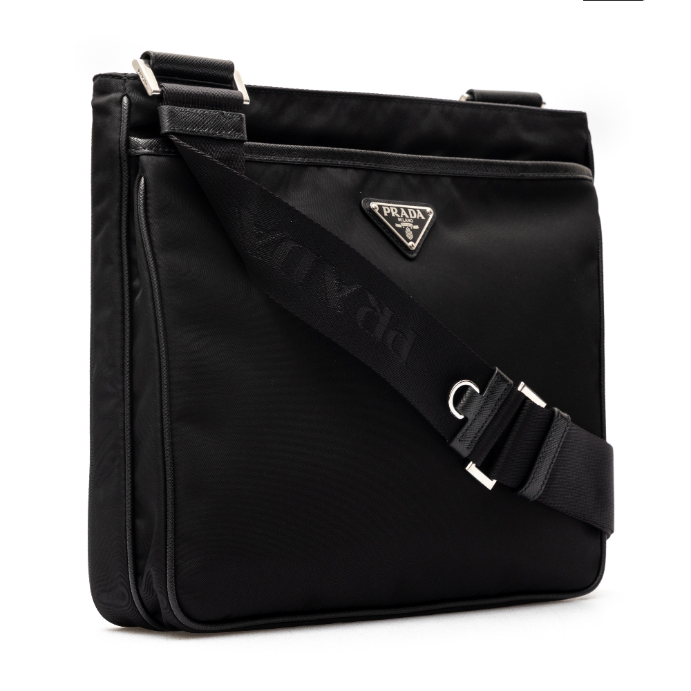 Marble Gray Large Leather Prada Triangle Bag | PRADA