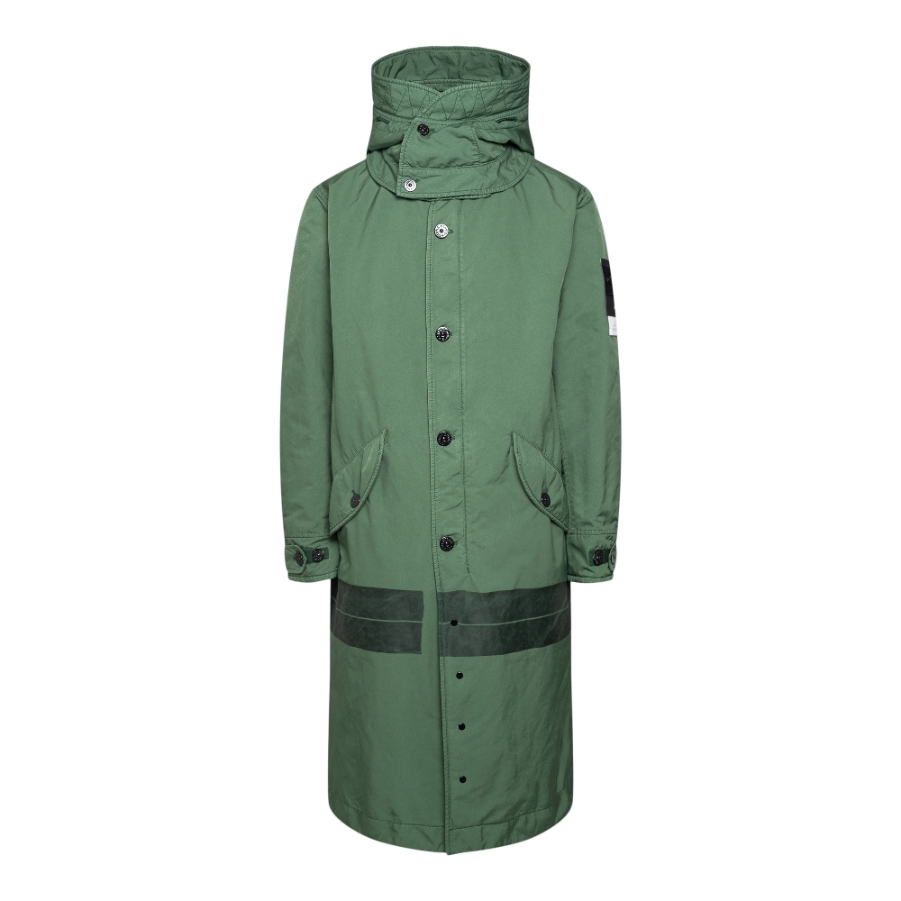 Pay attention to Waist mobile Green coat with logo Stone Island | Ratti Boutique