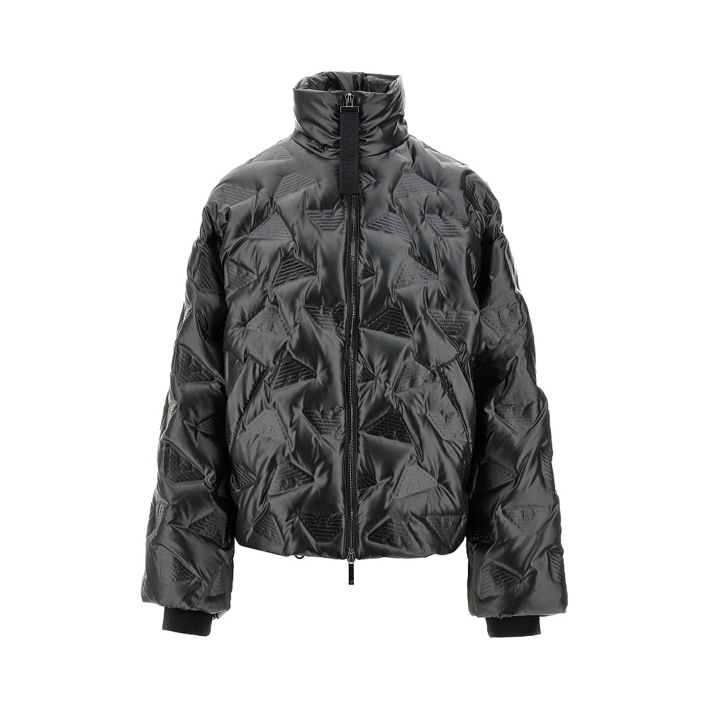 Embossed Eagle glossy nylon down jacket Emporio Armani