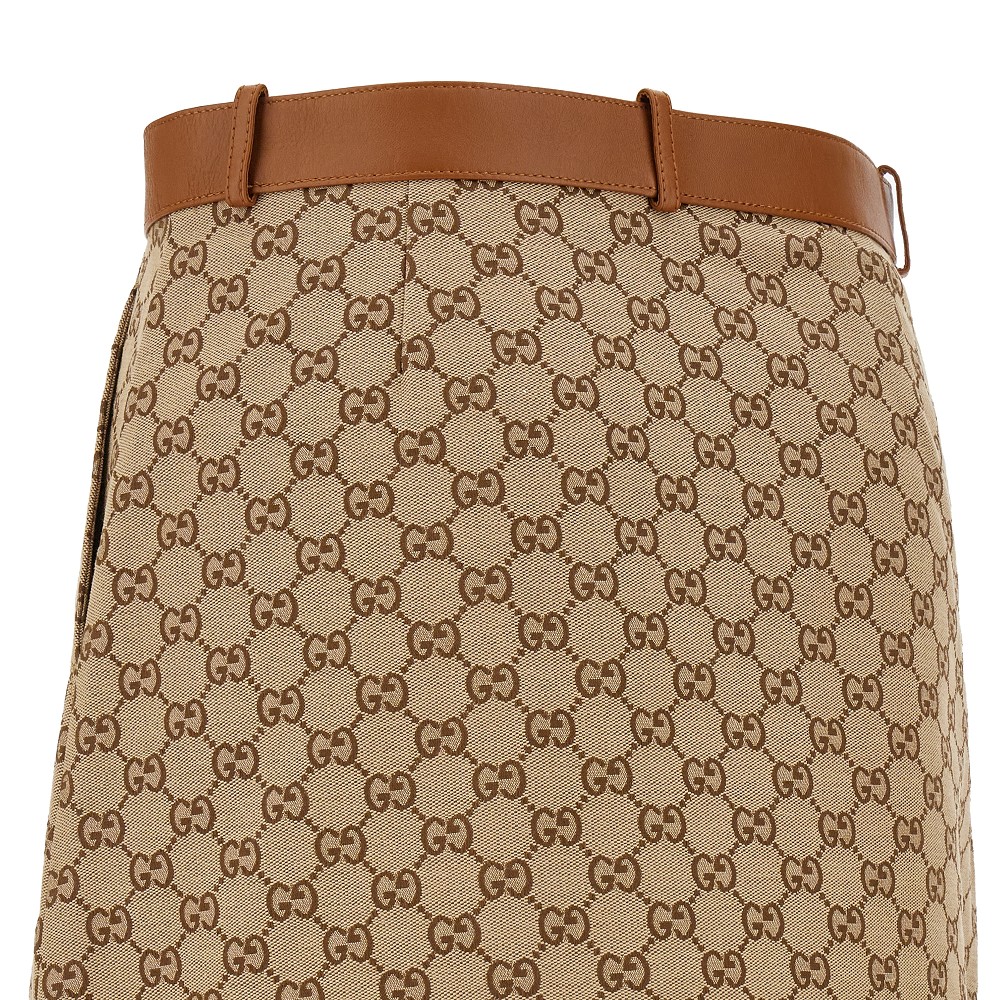GG canvas skirt in camel and ebony  GUCCI ZA