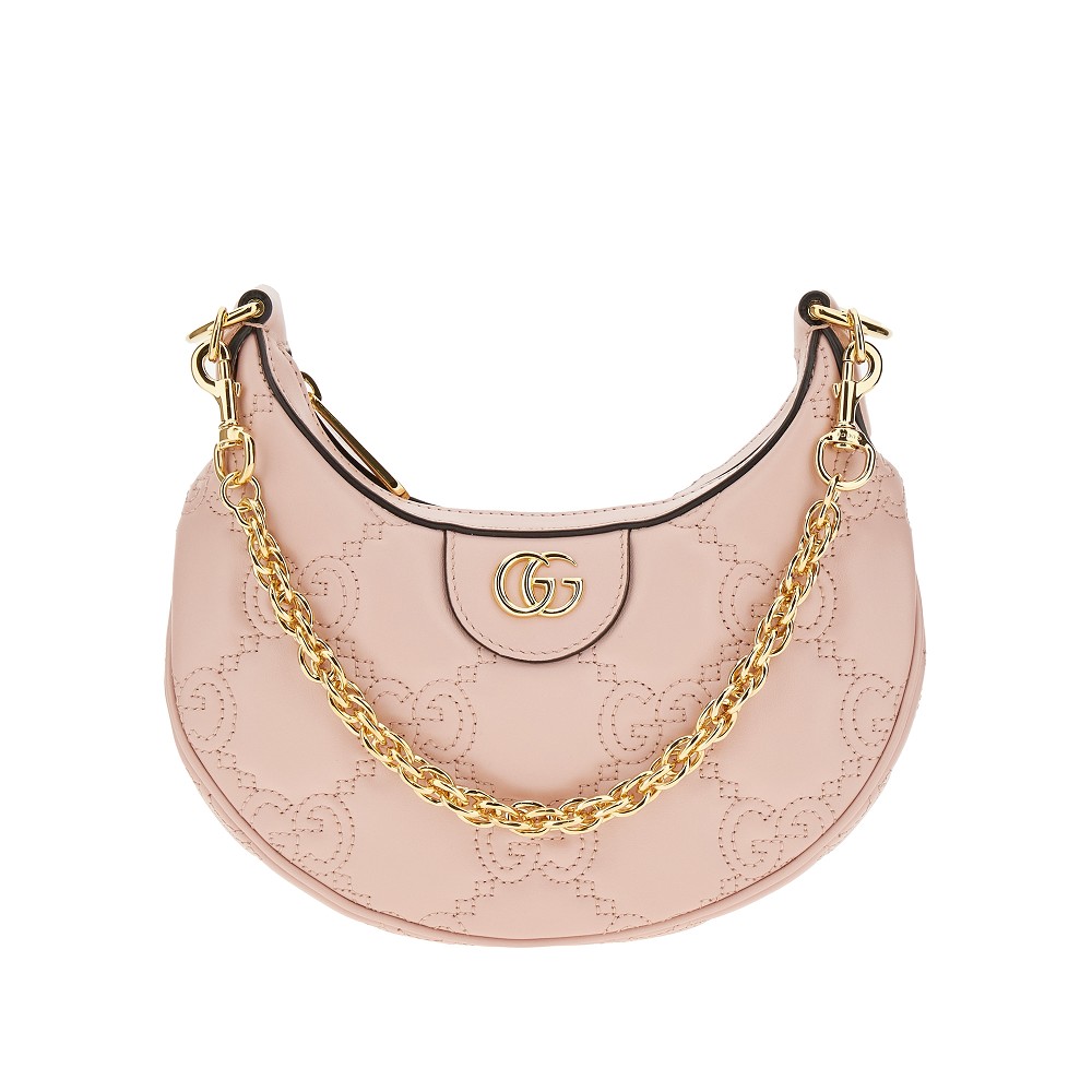 GUCCI GG Marmont Quilting Mini Chain Shoulder Bag Leather Beige