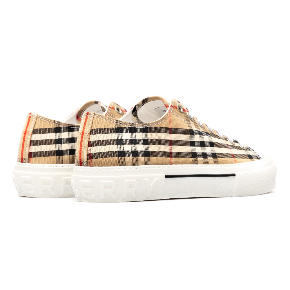 Beige sneakers in checked canvas Burberry