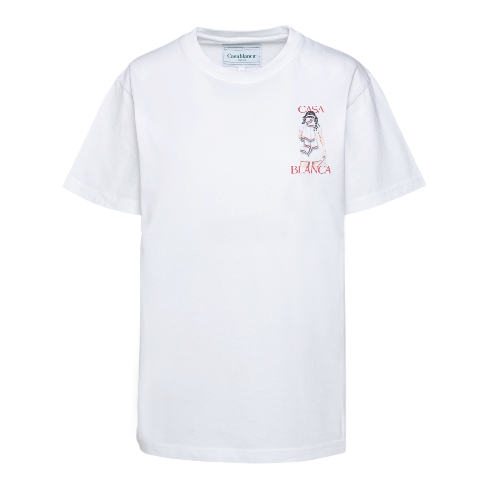 T-shirt bianca con stampa sul retro Casablanca | Ratti Boutique