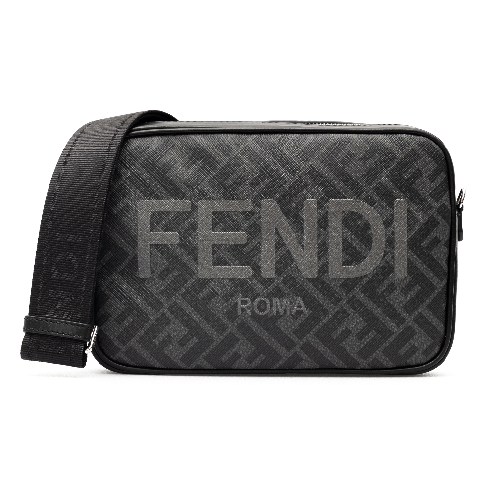 FENDI Vitello Liberty Bi-Color FF 1974 Embossed Small Kan I Shoulder Bag  Black Maya 1205744 | FASHIONPHILE