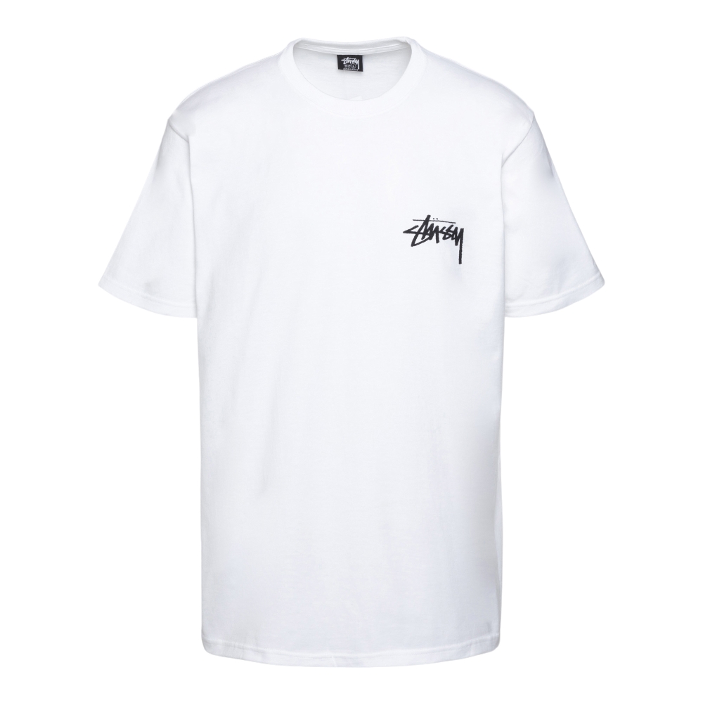 White t shirt with brand name on the back Stussy