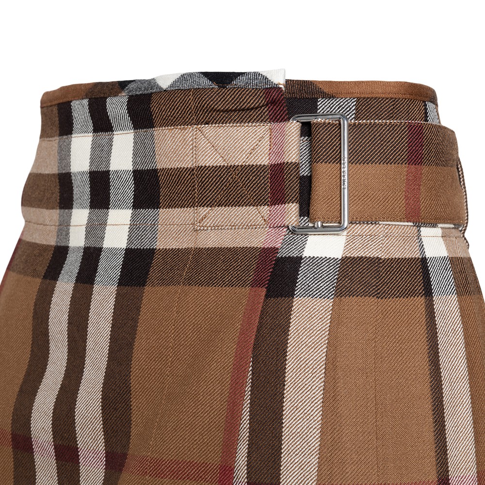 Exaggerated Check wool pleated mini skirt Burberry | Ratti Boutique
