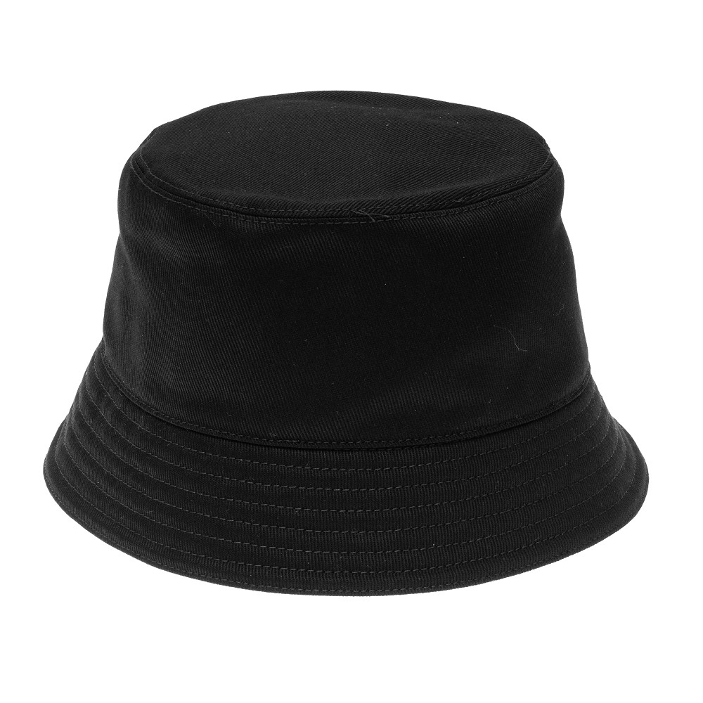 Black bucket hat with logo Prada